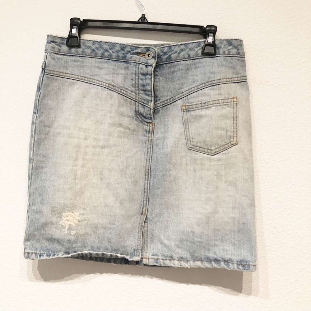 Vintage J Crew mini washed denim  skirt size 4